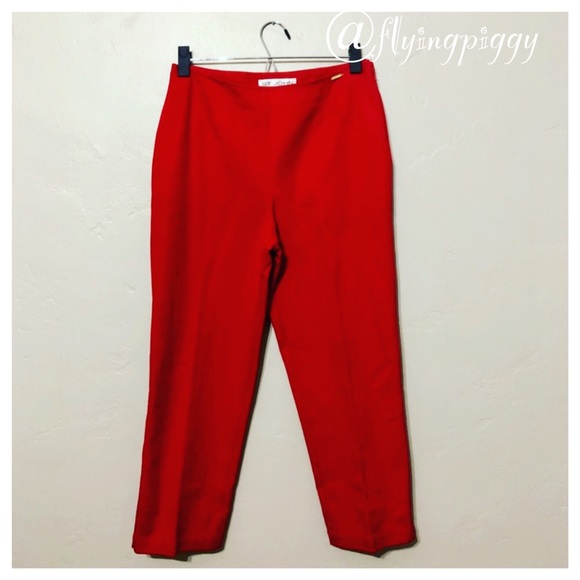 St. John Sport Essentials Red Suit Pants Size 6 - Picture 2 of 8